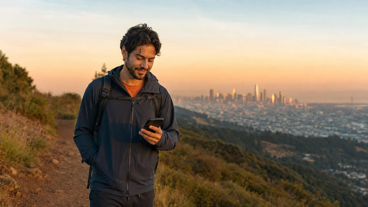Person enjoying an everyday activity away from their phone